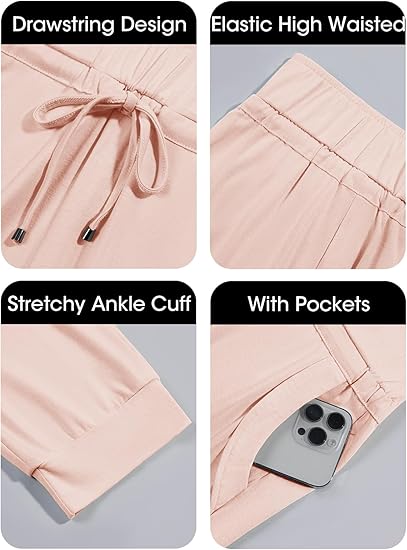 Women's Plain Drawstring Waist Capris Pants, Casual Pocket Trousers for Daily Wear