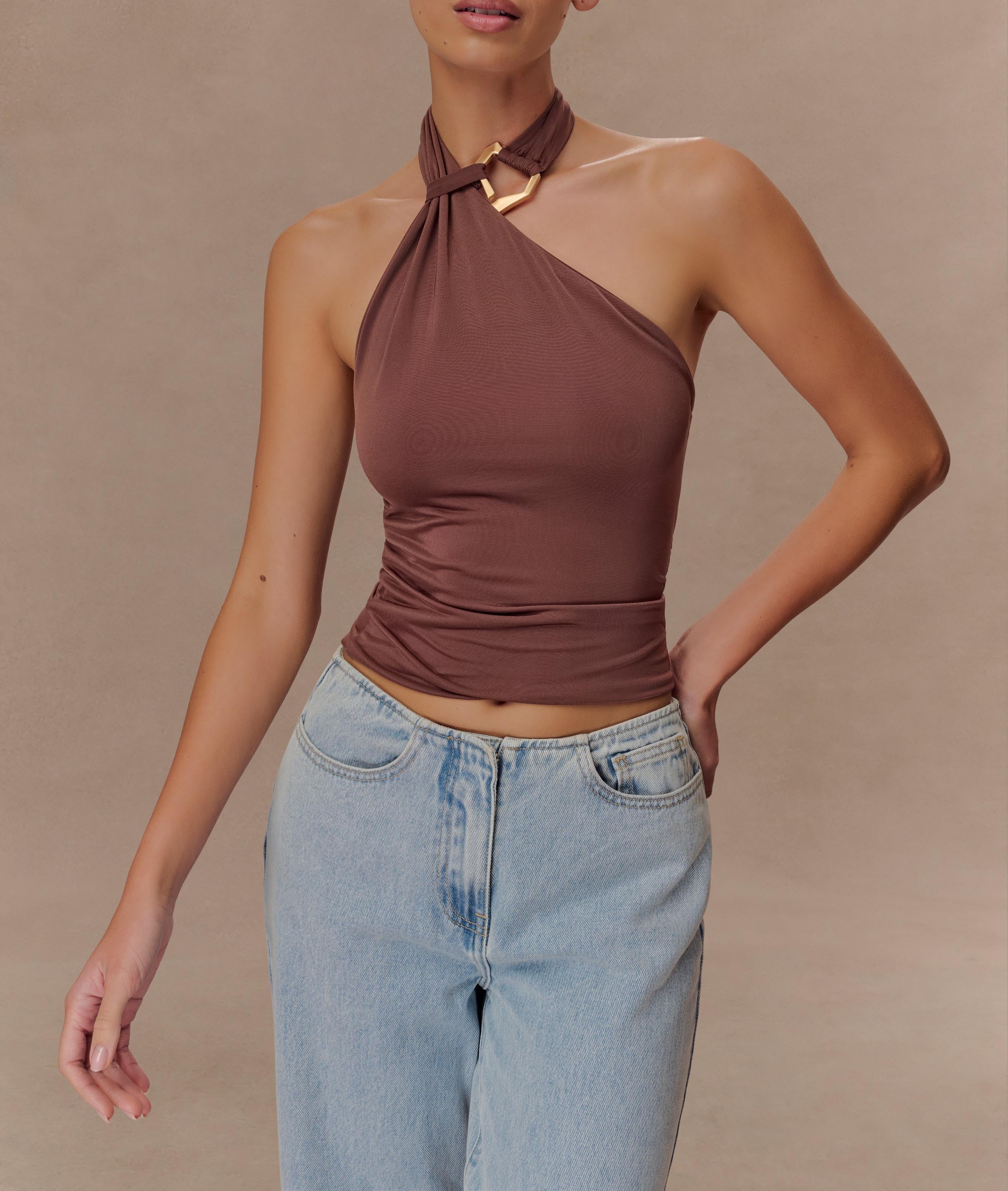 Chocolate Slinky Halter Top