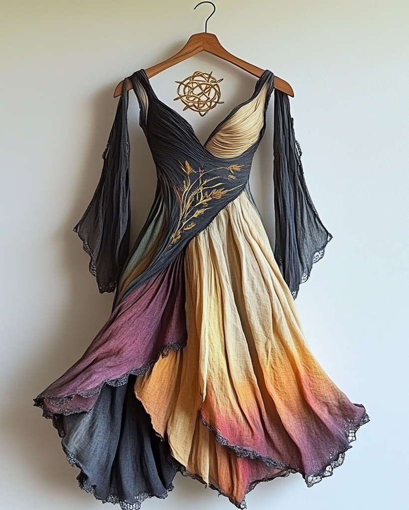 Summer vacation Viking theme Kettle knot irregular handmade dress 9ddf