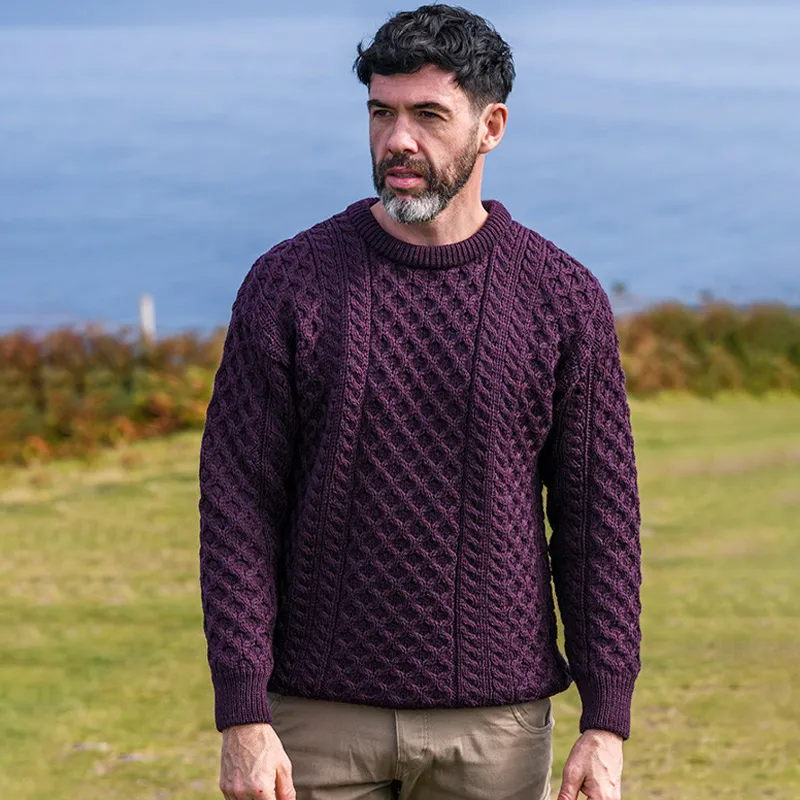 Men's Vintage Traditional Aran Sweater