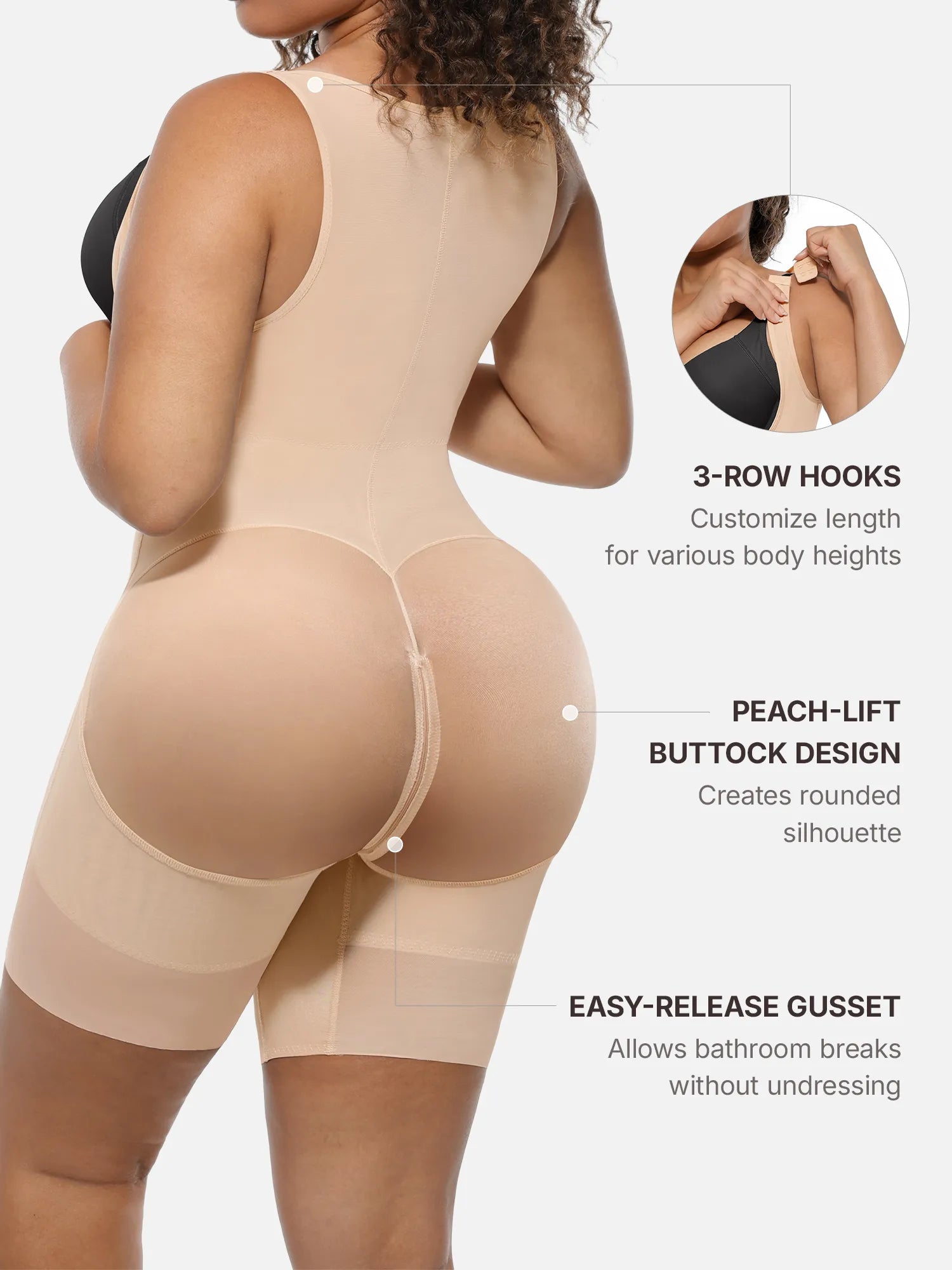 Feelingirl Full-Coverage Chest Faja Tummy Control Butt Lift Bodysuit