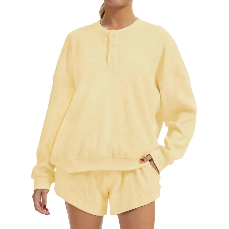 Women's Oversized Waffle Knit Lounge Set