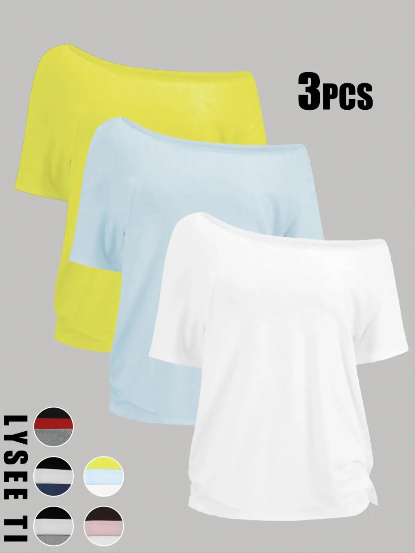 Women's Solid Color Tee, Casual Basic Essential Short Sleeve T-shirt Top