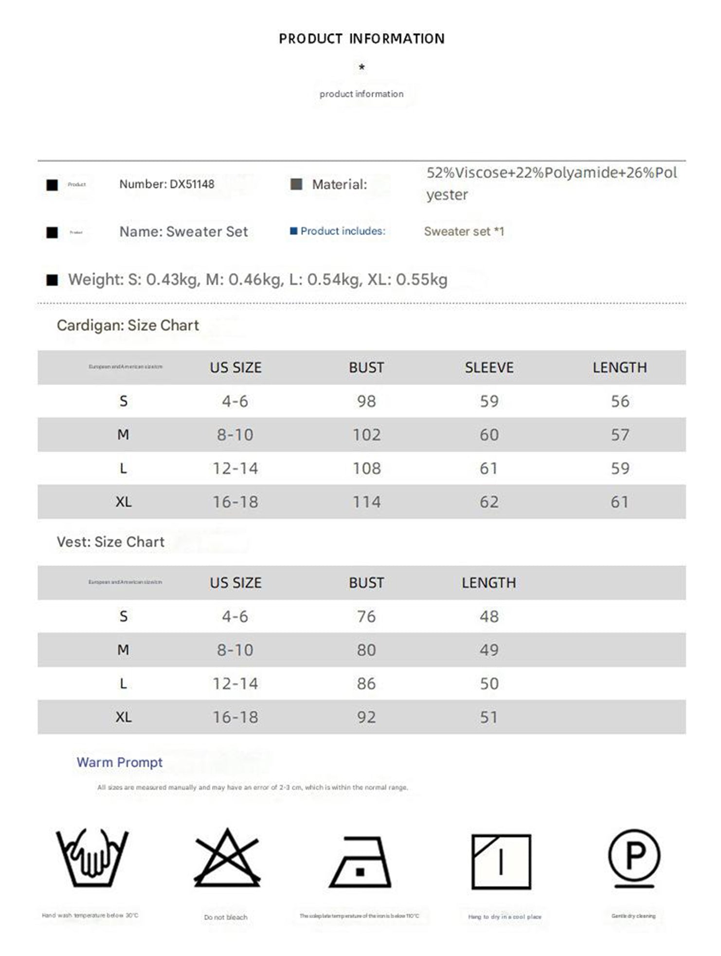 Knit Cardigan Vest Two Piece Set_CWSTB01066