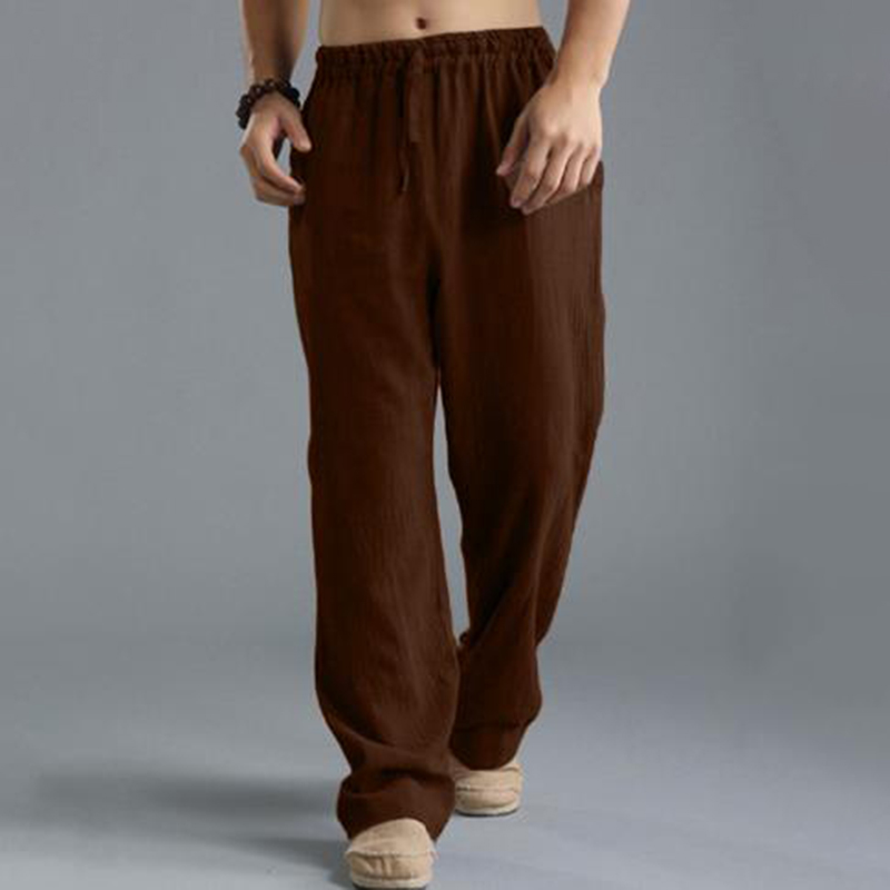 Men'S Vintage Drawstring Casual Cotton Linen Pants