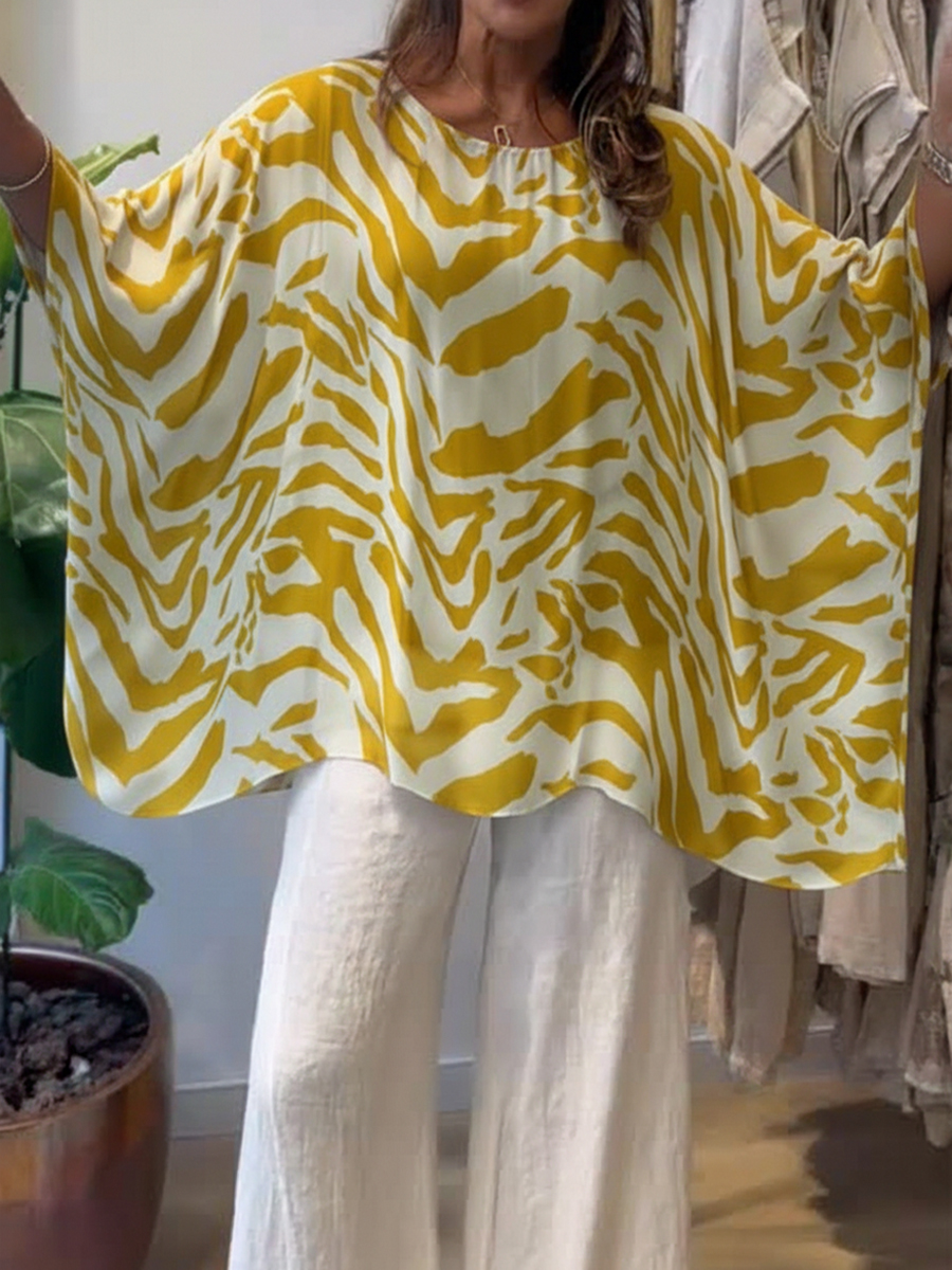 Loose-fitting Casual Printed Top