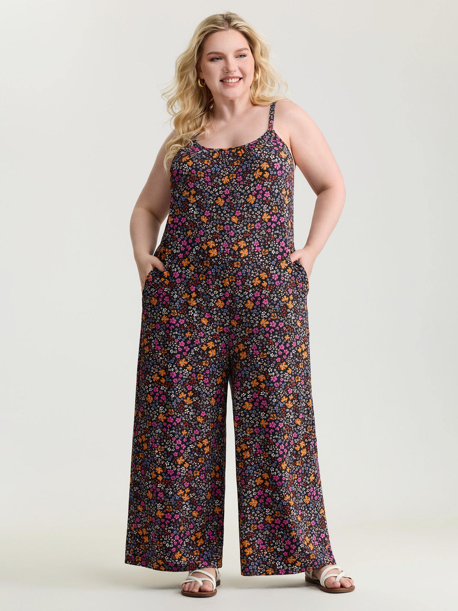 Supersoft Vibrant Floral Print Stretchy Jumpsuit