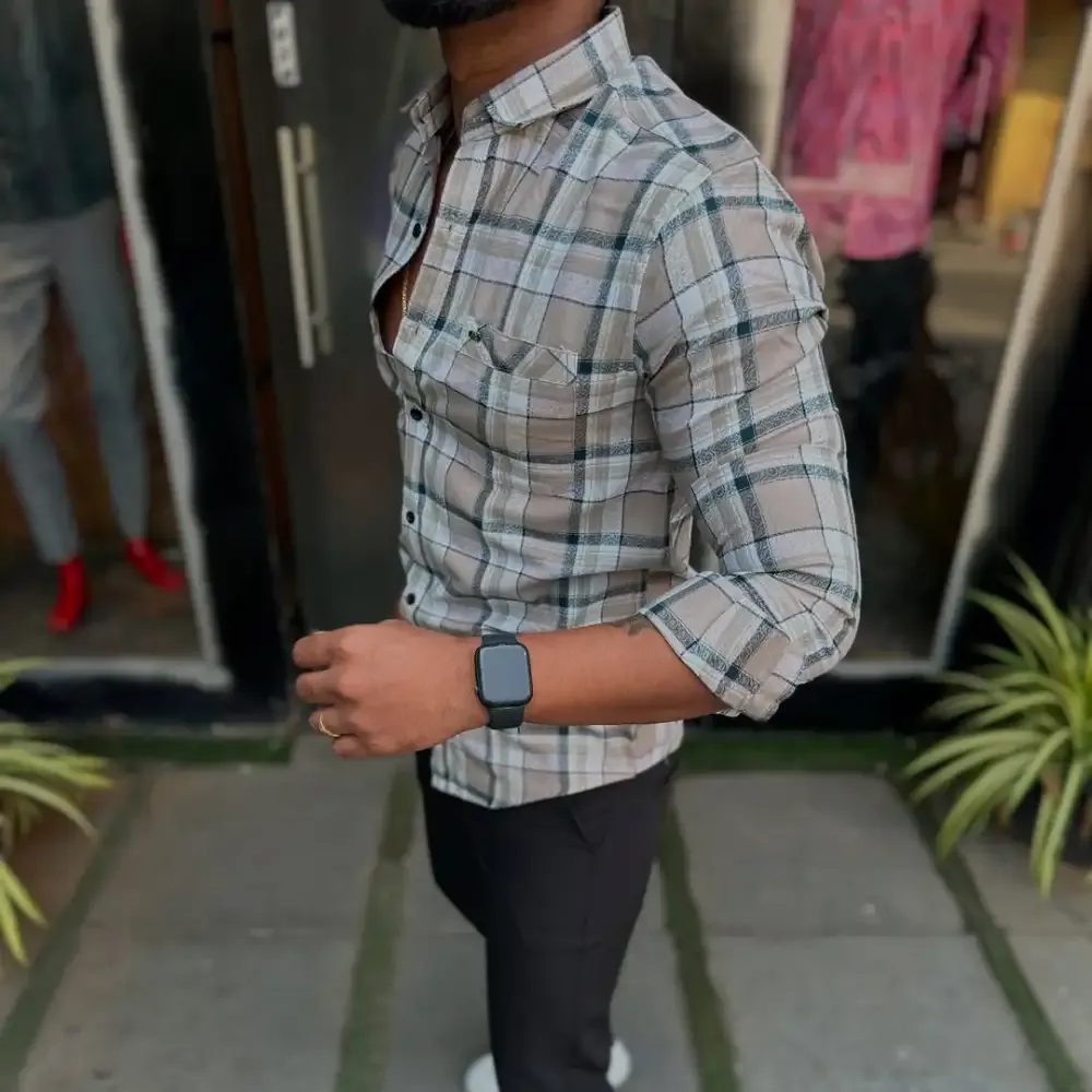 Men'S Plaid Casual Shirt