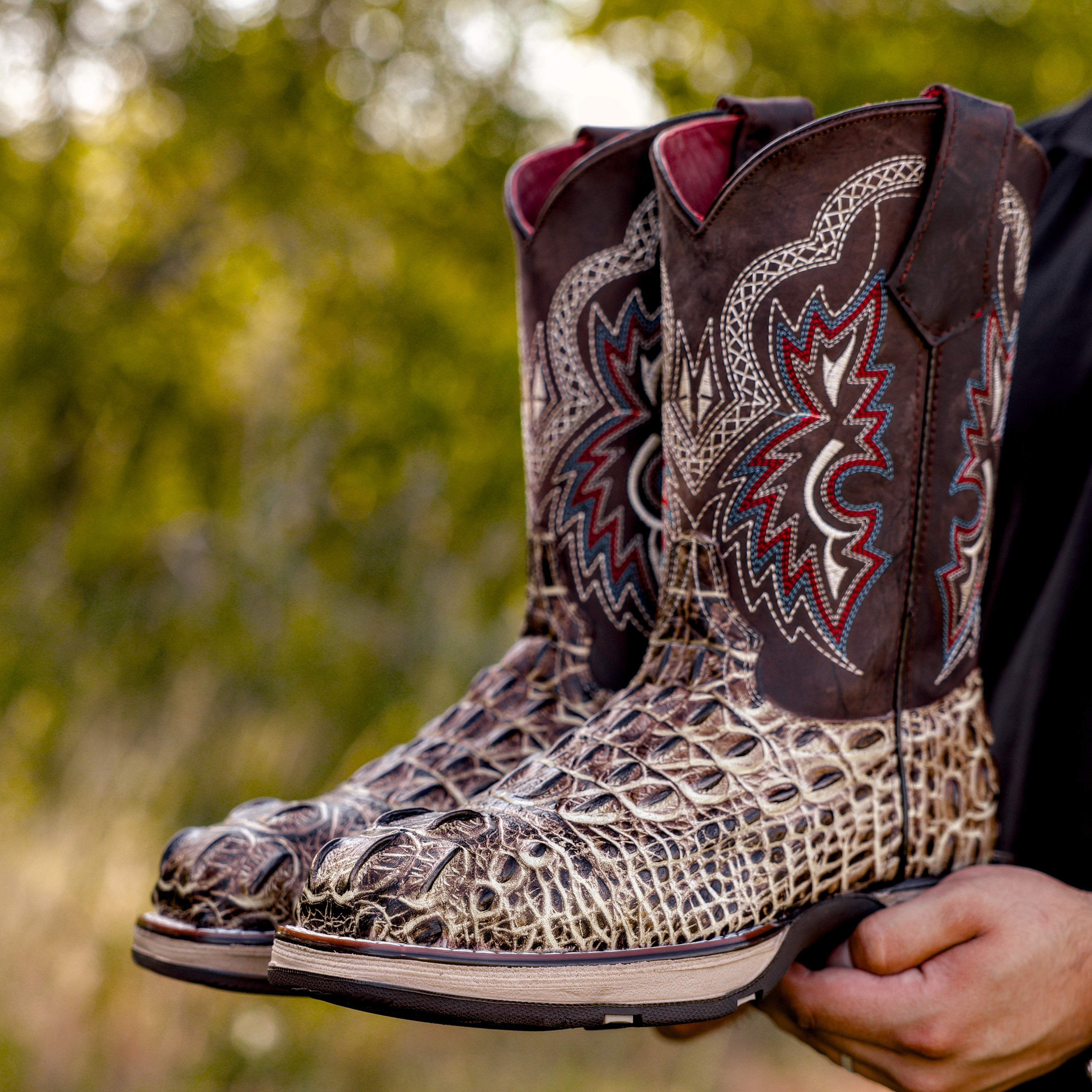 Desert Orix Caiman Neck Leather Boots With 3D Lightweight Sole - Composite Toe