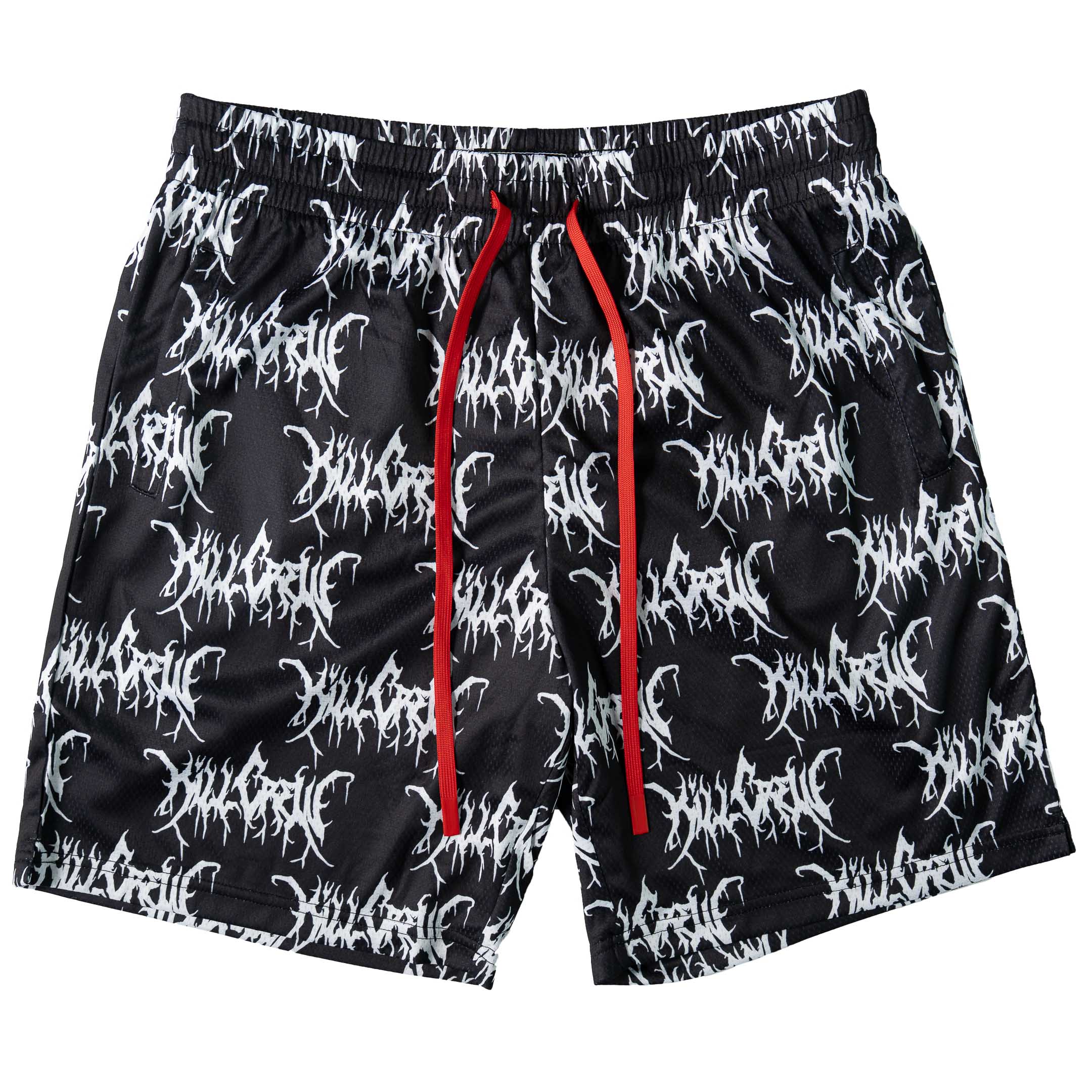 RELAXED CUT SHORTS ALL OVER - BLACK / WHITE