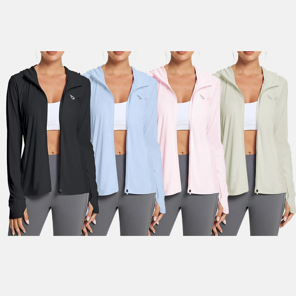 Women's UPF50+ Hoodie Sun Protection Shirts Lightweight Breathable SPF Jacket UV Cooling Long Sleeve Summer Outdoor Hiking Gardening Fishing