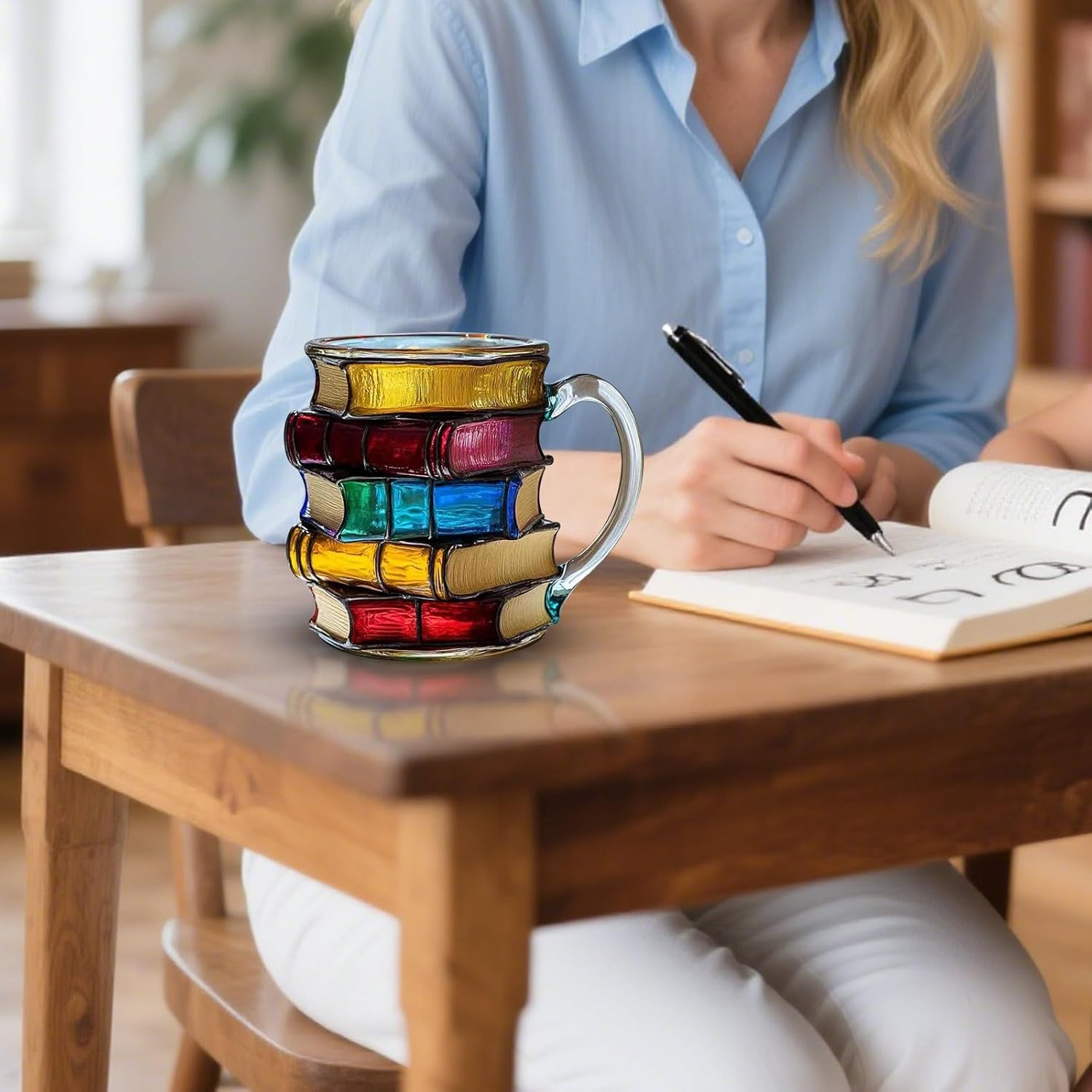 Painted Book Mug