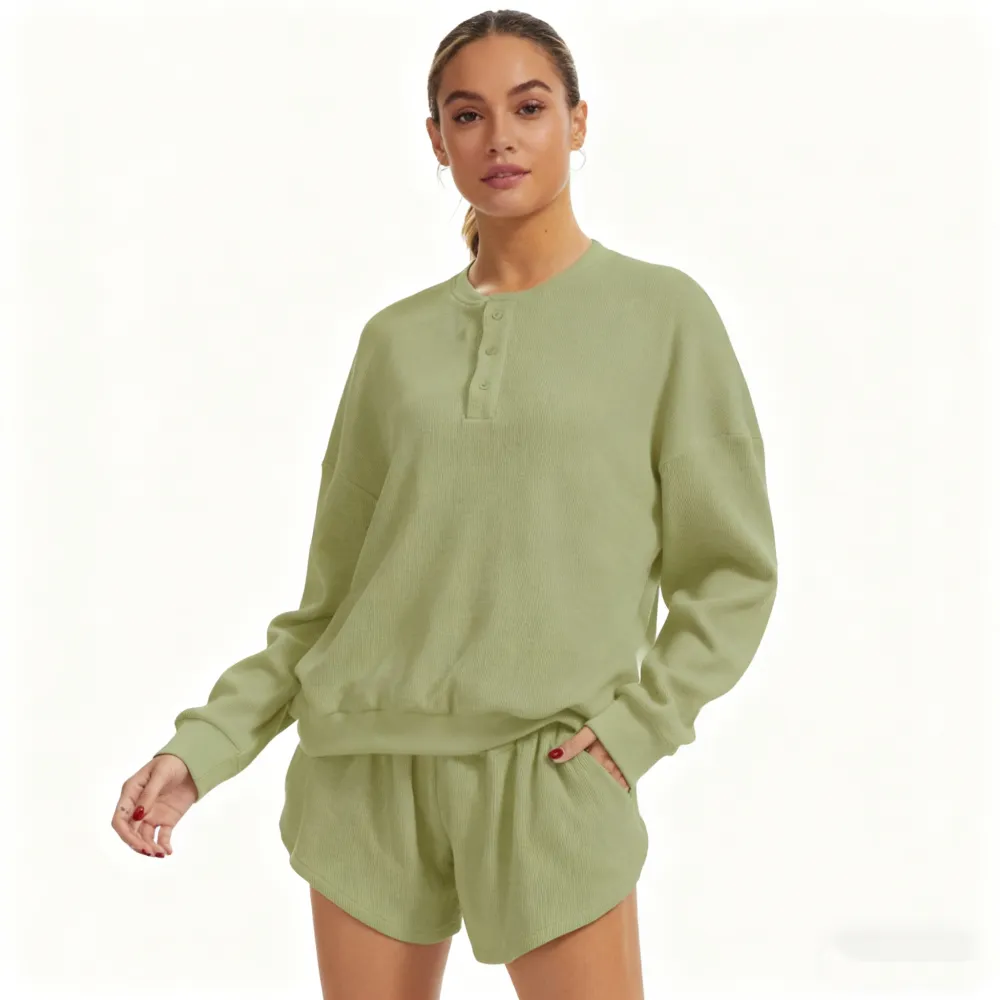 Women's Oversized Waffle Knit Lounge Set