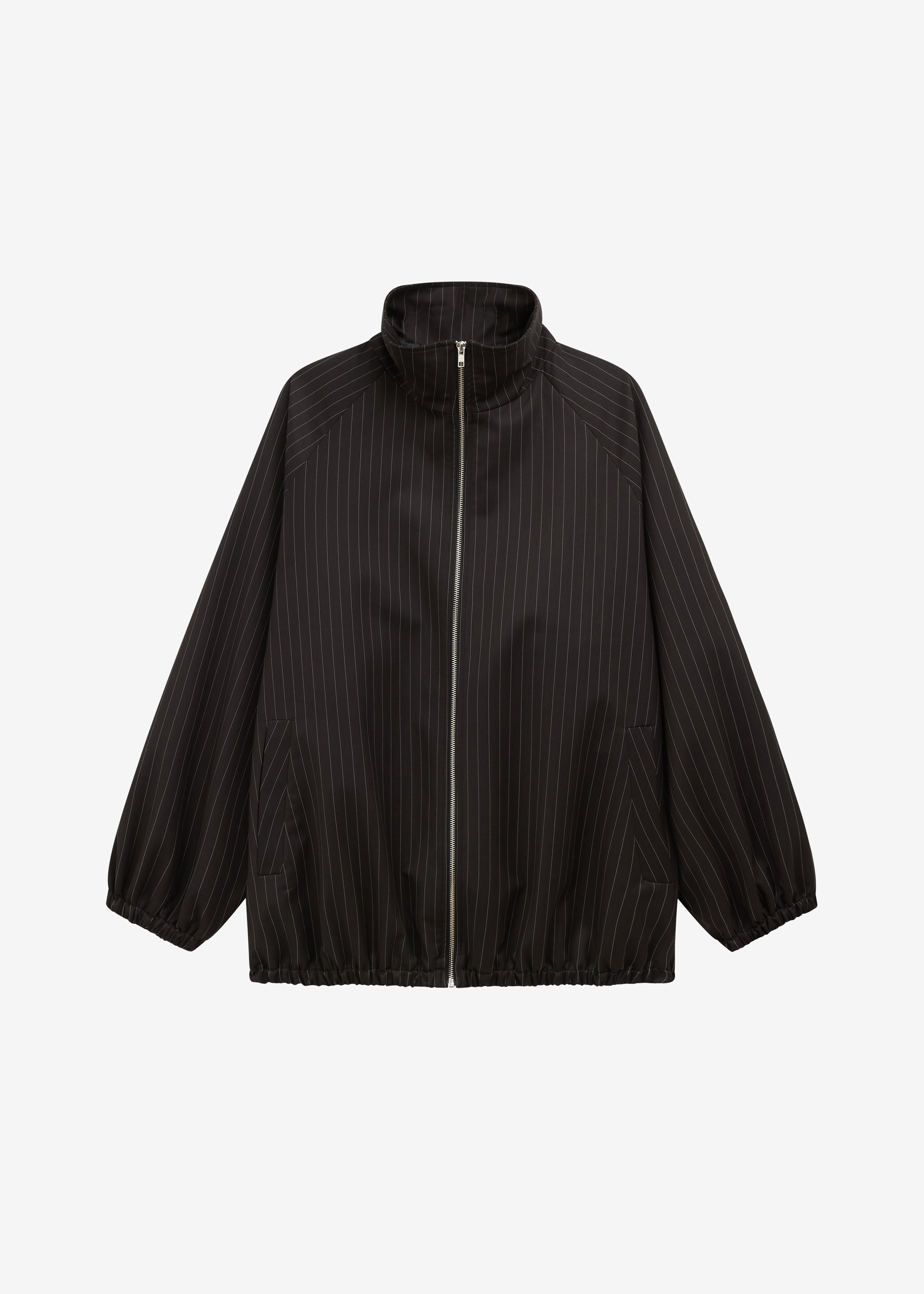 Baxter Track Jacket - Black/White Pinstripe
