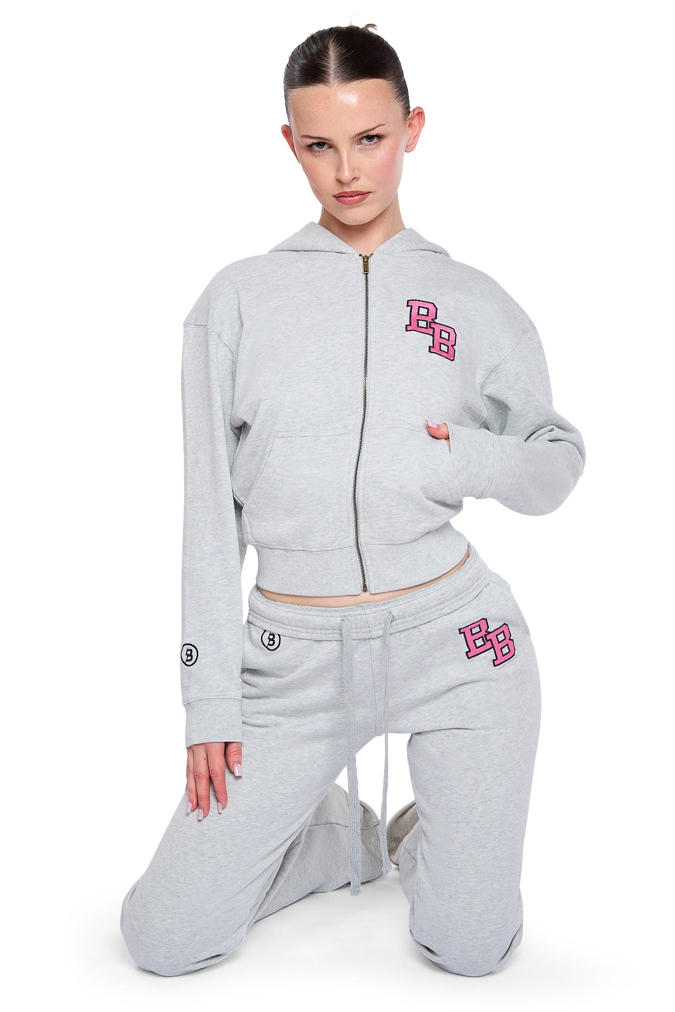 BODY UNIVERSITY SWEATPANTS 2.0 (HEATHER GREY/PINK)