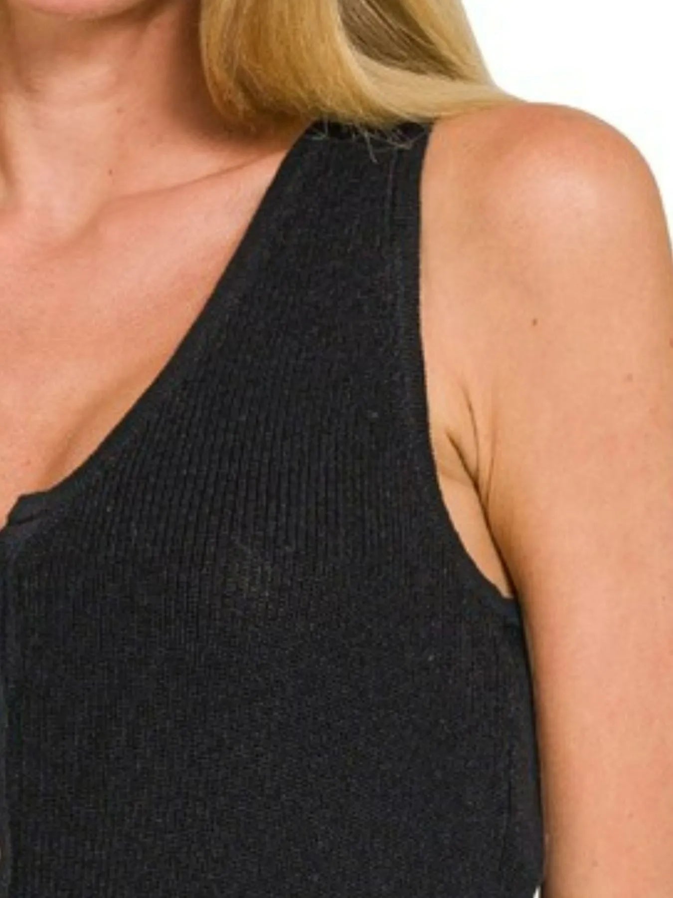 Button-up Cropped Sweater Vest