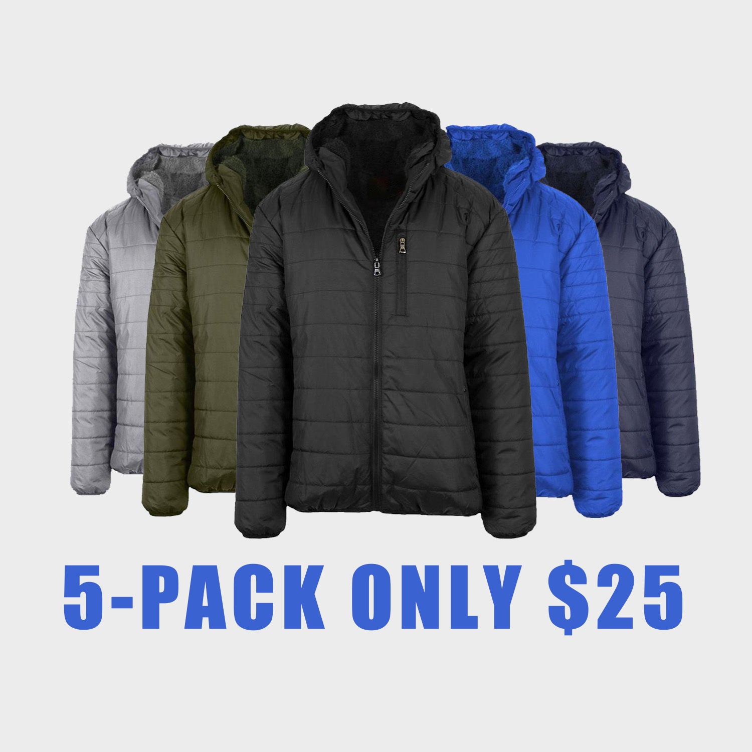 Men's Classic & Sherpa Fleece Lined Hooded Puffer Jacket