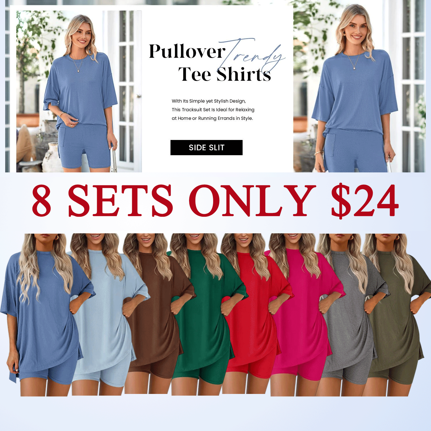 🔥🔥Women’s Oversized Tee & High-Waisted Biker Shorts Set