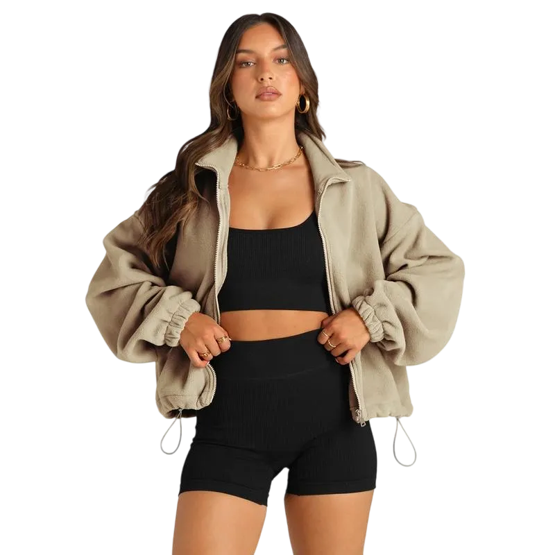 Women's Stand Collar Jacket Long Sleeve Sweatshirt Women's Fall Jacket