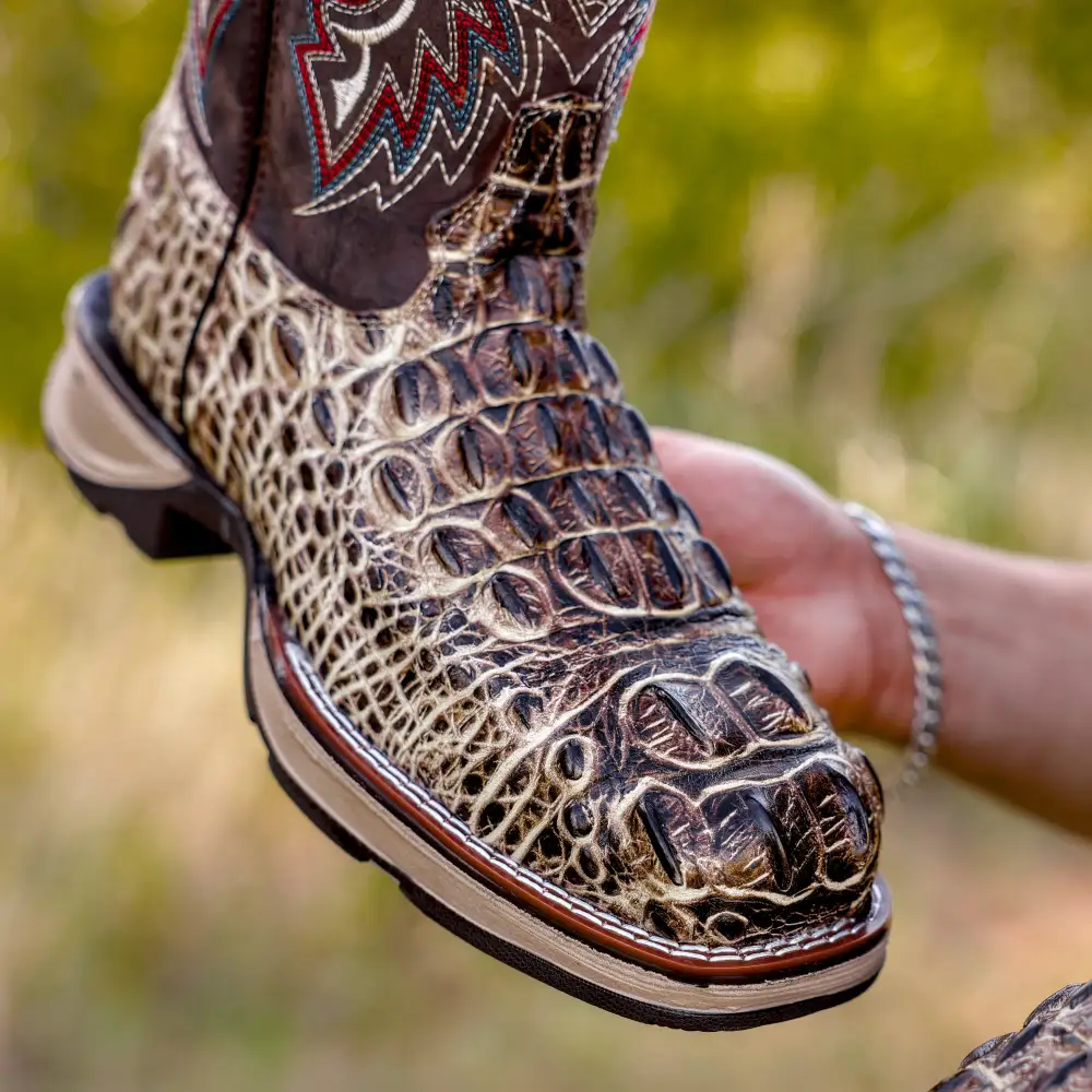 Desert Orix Caiman Neck Leather Boots With 3D Lightweight Sole - Composite Toe