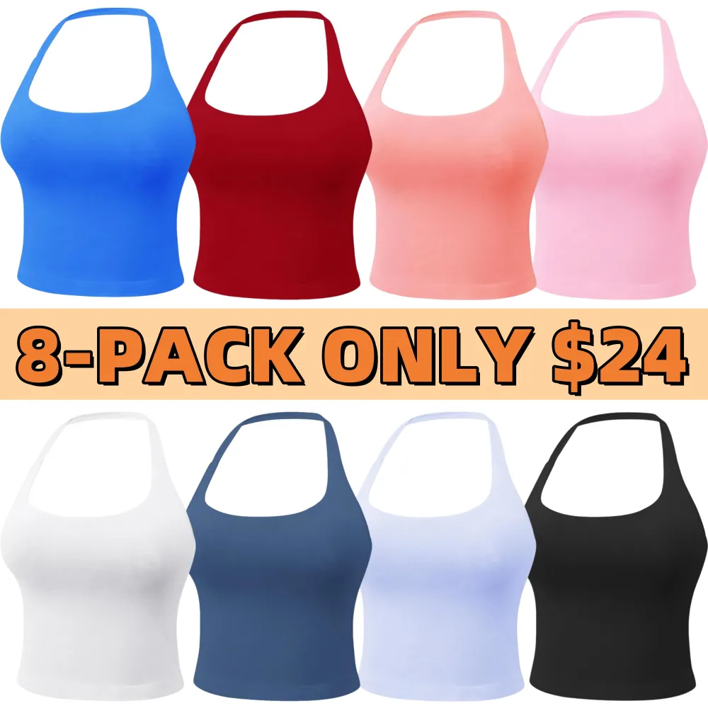 Women's Solid Removable Chest Pad Sports Tank Top