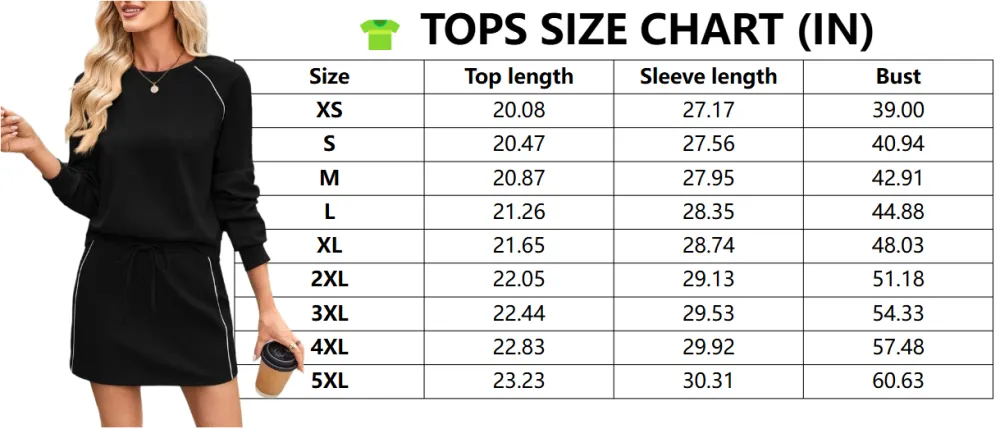 Autumn 2-Piece Short Dress Set Long Sleeve Top & Tennis Skirt