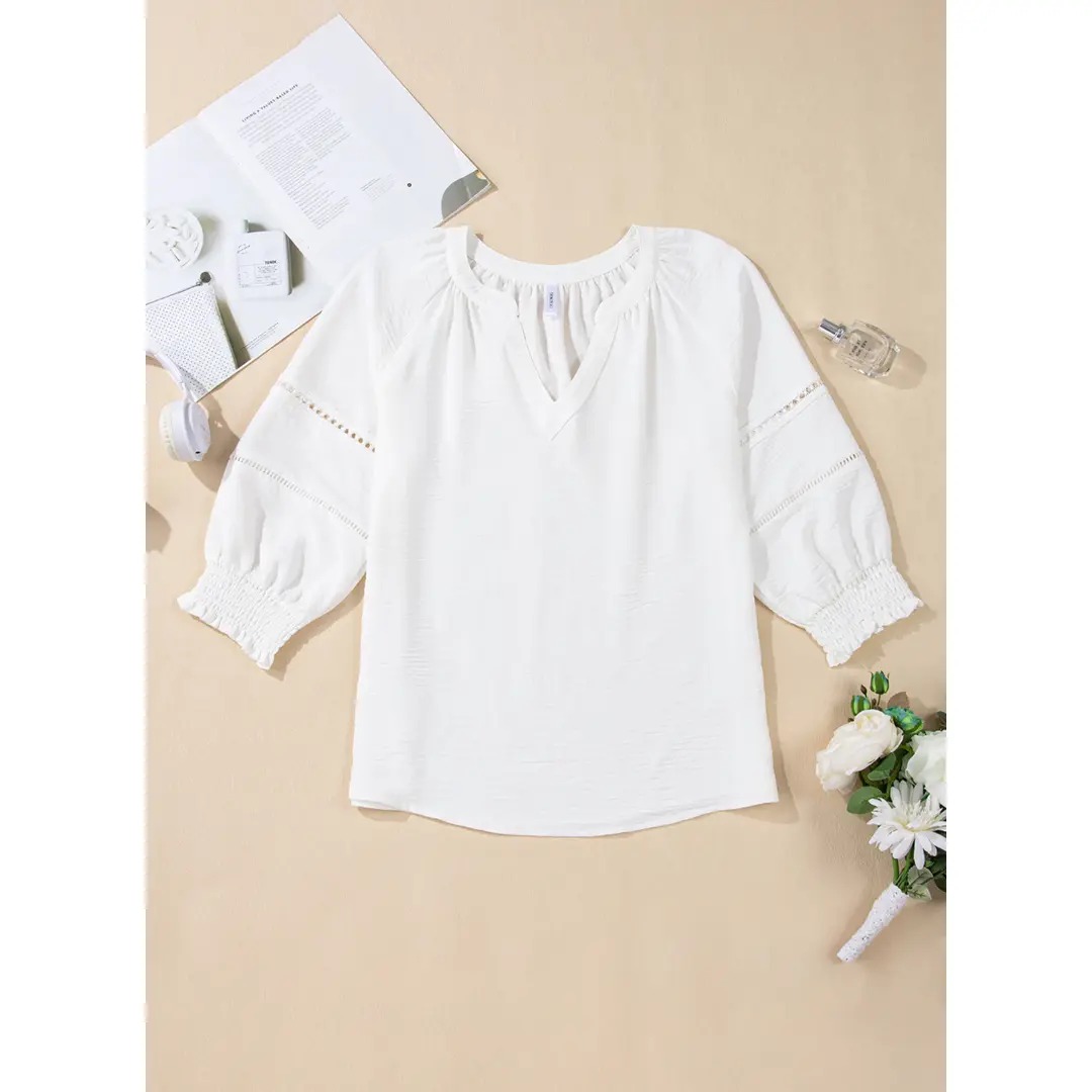 ✨✨ Women's Casual V-Neck Lantern Sleeve Tunic Blouse