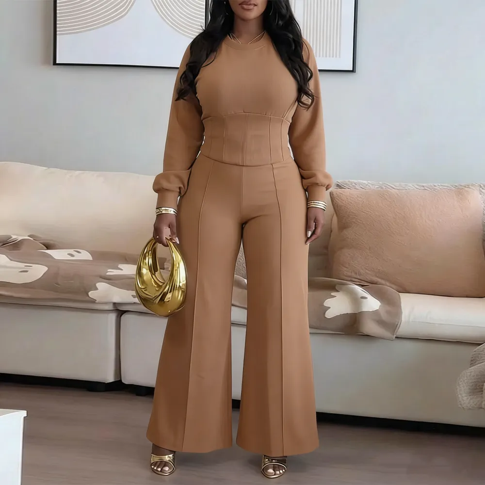 Women's Casual Seam Design Sweatpants Set