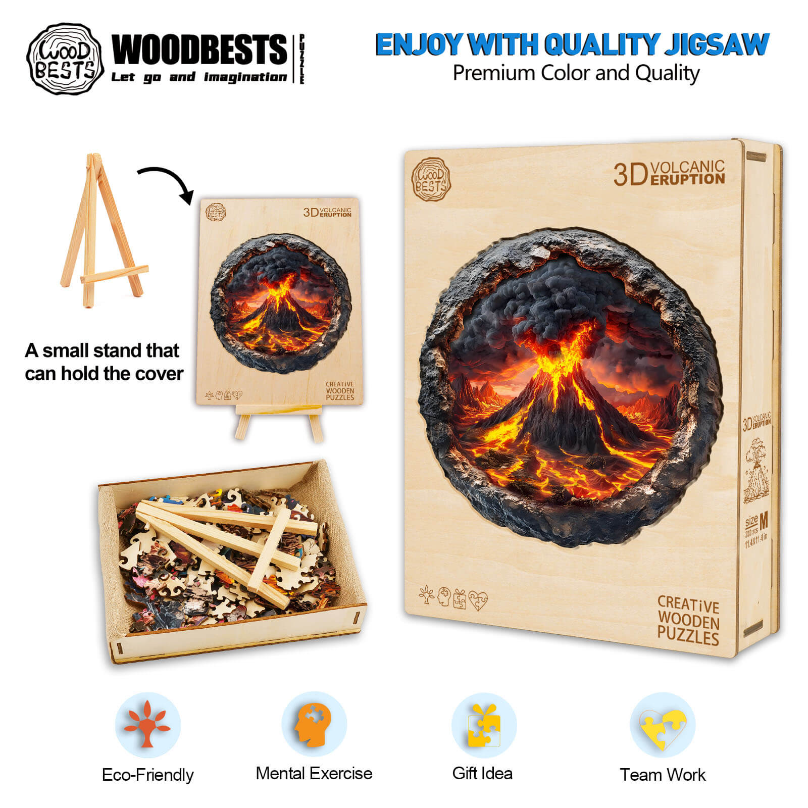 3D Volcanic Eruption Wooden Jigsaw Puzzle