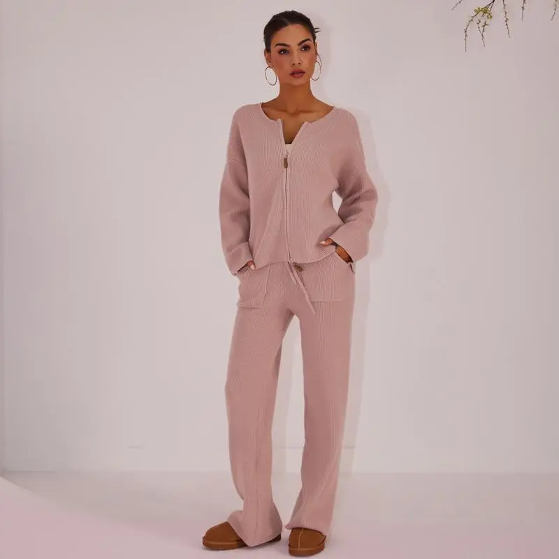 Women's Oversized Knit Sweater & Wide-Leg Pants Set