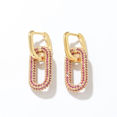 18K Gold-Plated Inland Zircon Earrings (3 color options)