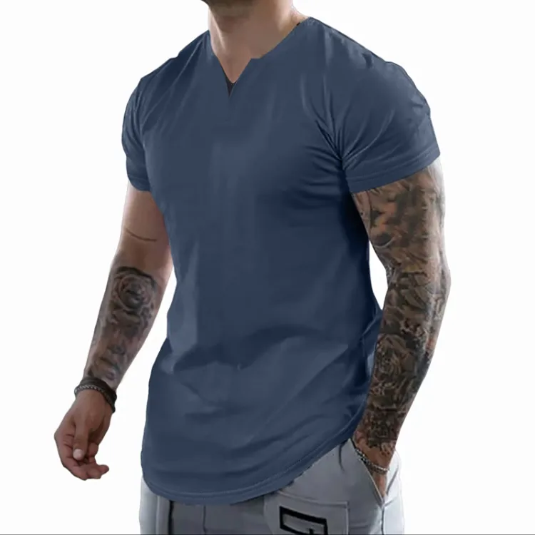 Men's Slim Fit V-Neck Muscle Tee - 2025 Spring Athletic Fashion