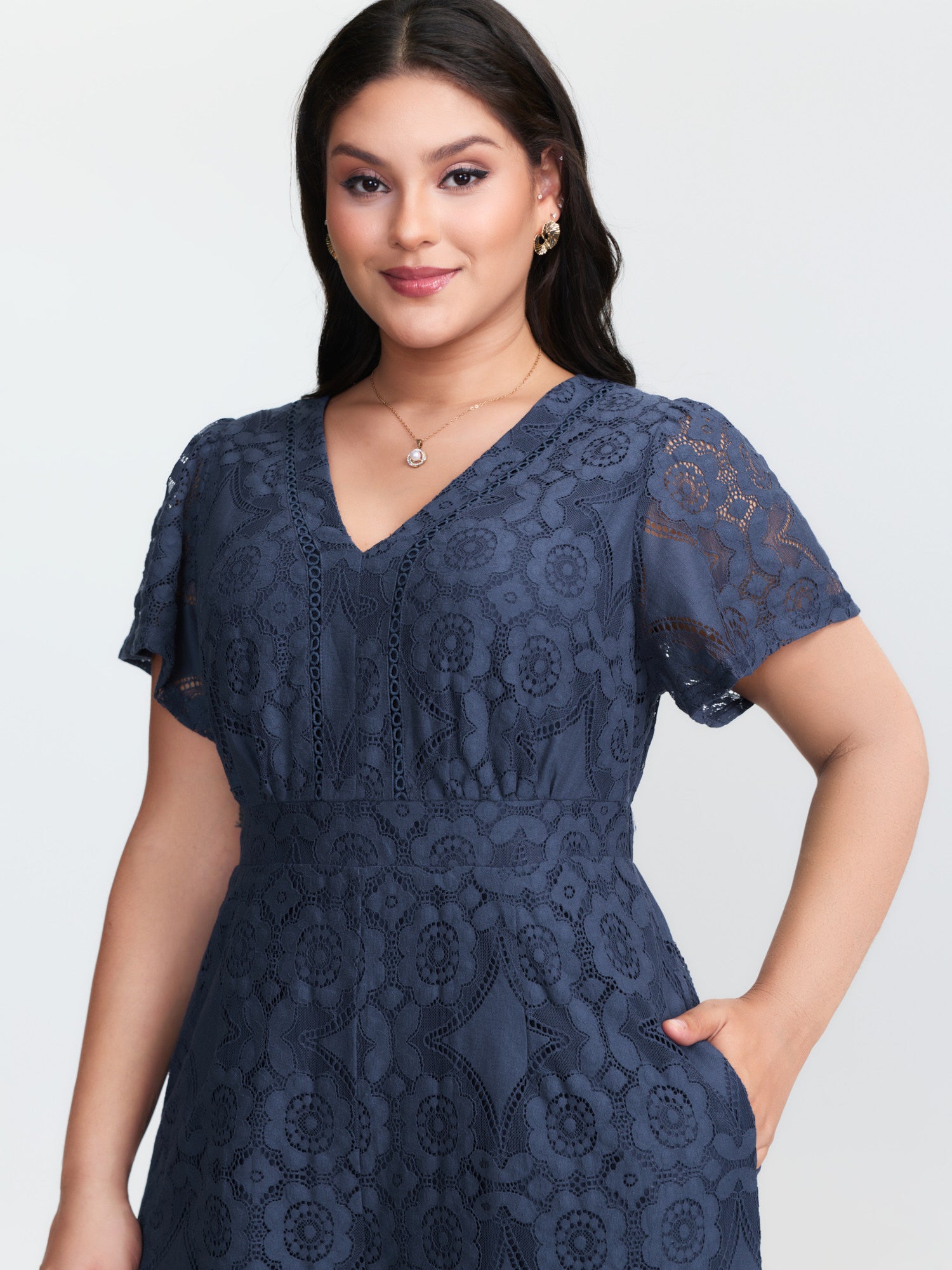 Floral Lace Sheer Stretchy Waist Jumpsuit