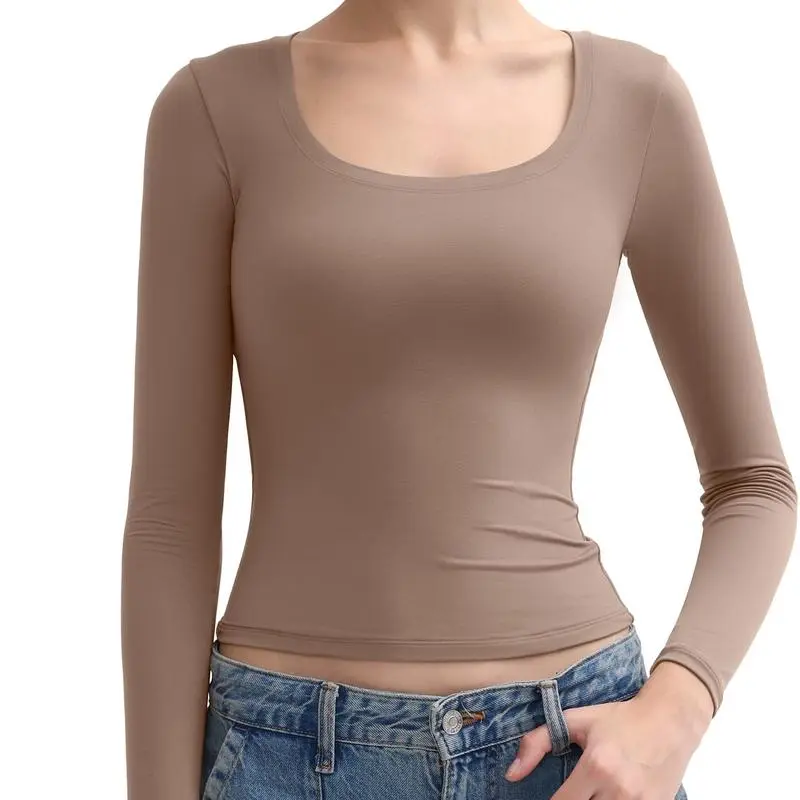 Women's Scoop Neck Long Sleeve Top