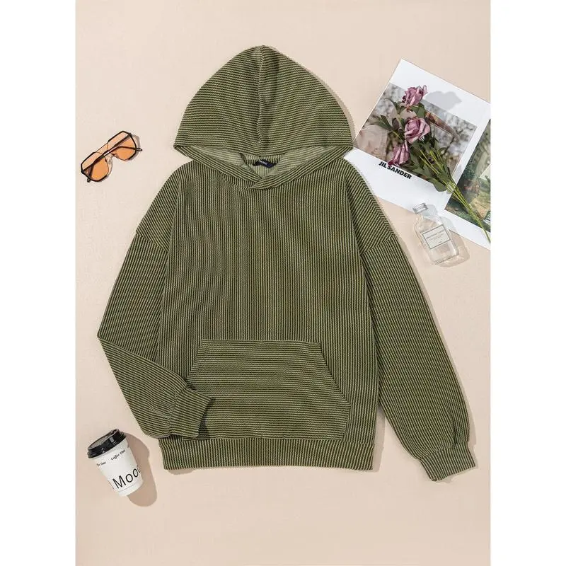 Women's Casual Loose Long Sleeve Ribbed Knit Shirts