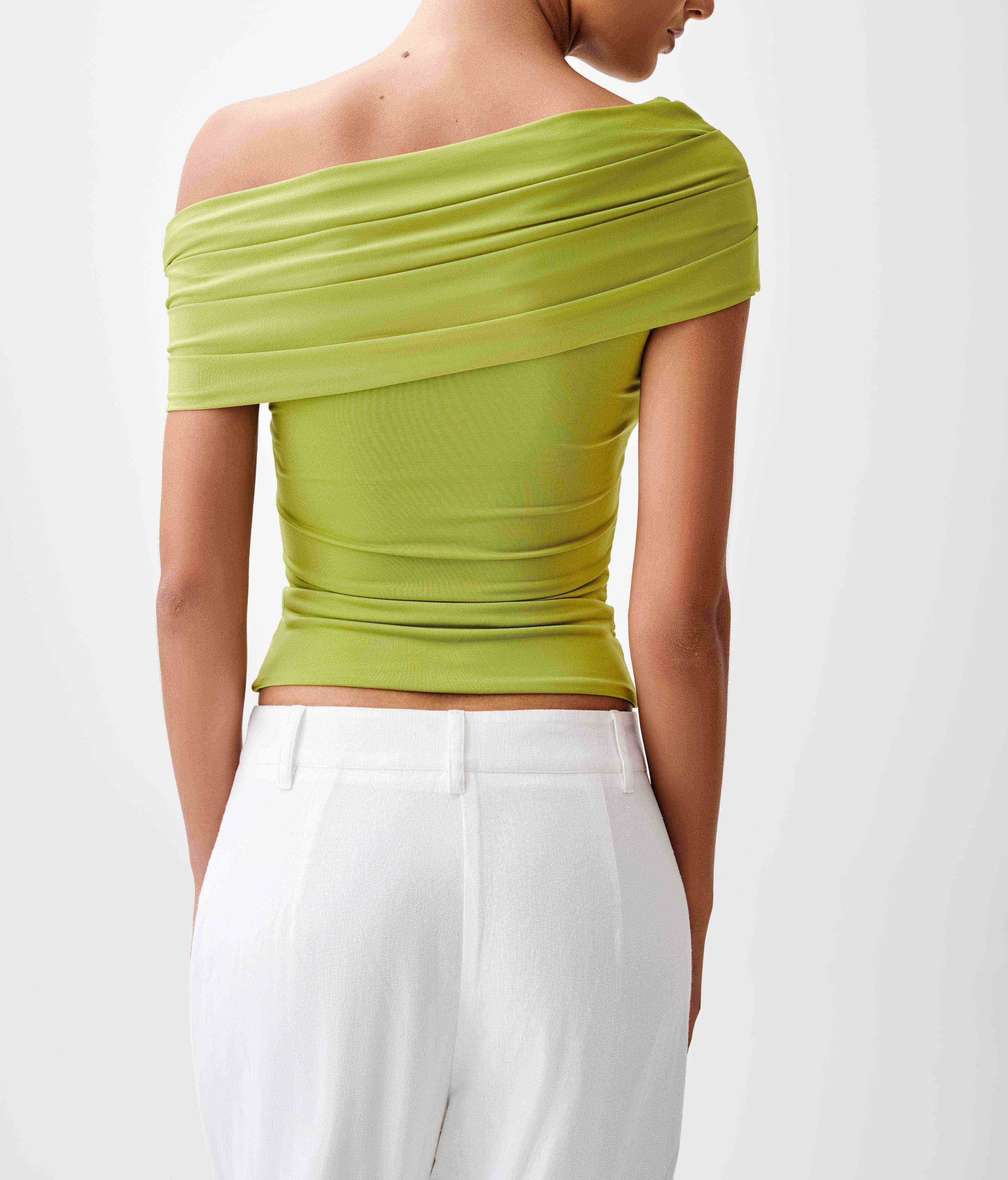 Apple Off Shoulder Slinky Top