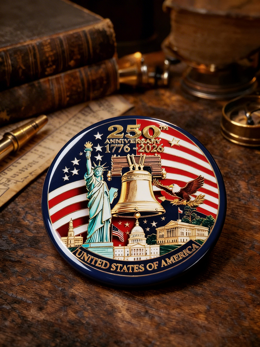 USA 250th Anniversary Liberty Bell & Capitol Building Enamel Pin Badge