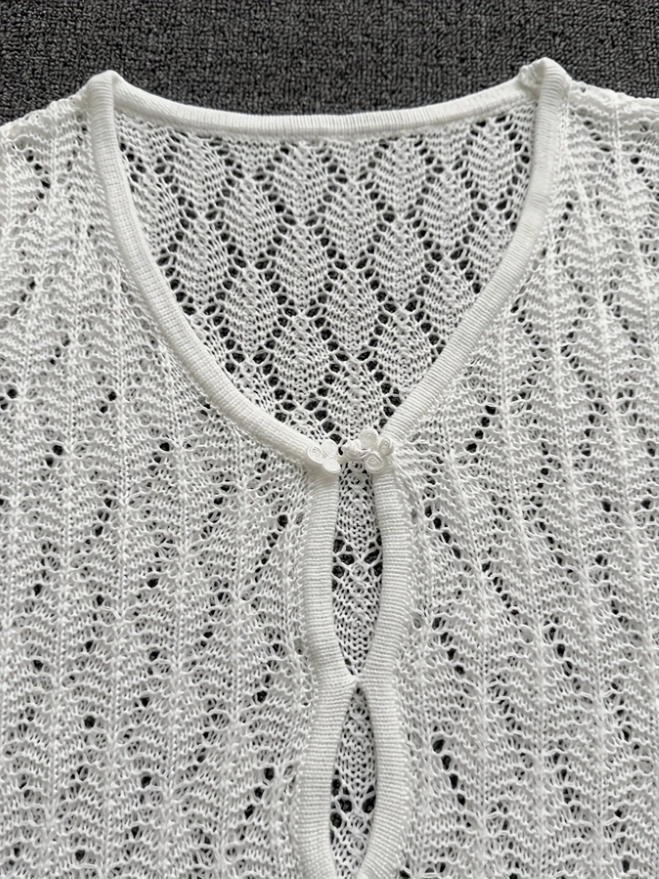 Openwork Long Sleeve Knit Dress