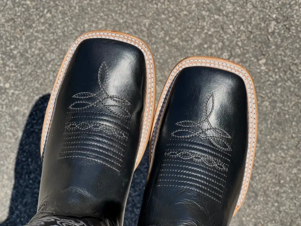 Men’s Black Pull Up Leather Boots With Black Shaft