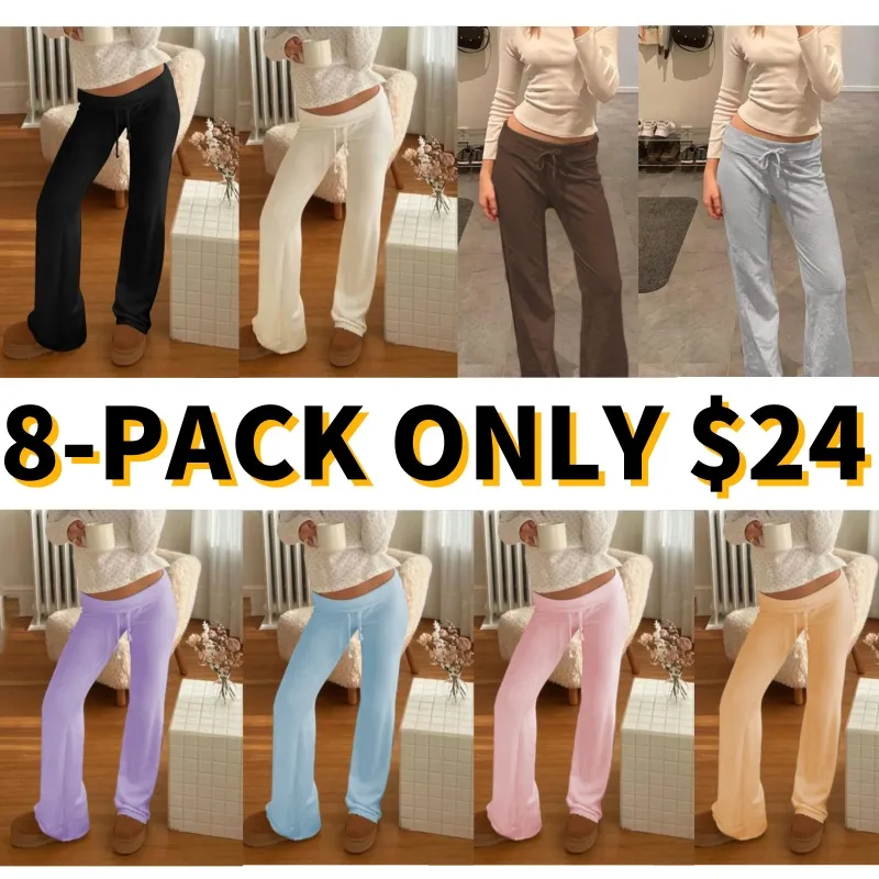 Women's Adjustable Drawstring Waist Straight Leg Pants (Just $3 Each!)