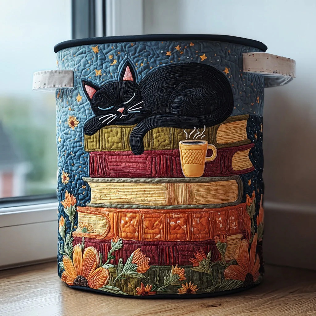 Cat Quilted Laundry Basket – 2026 New 3D Textured Craft Design