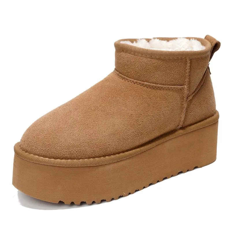 Women's Suede Ankle Boots – Water Resistant, Fur Lined, Lightweight, Non-Slip, Memory Foam Comfort