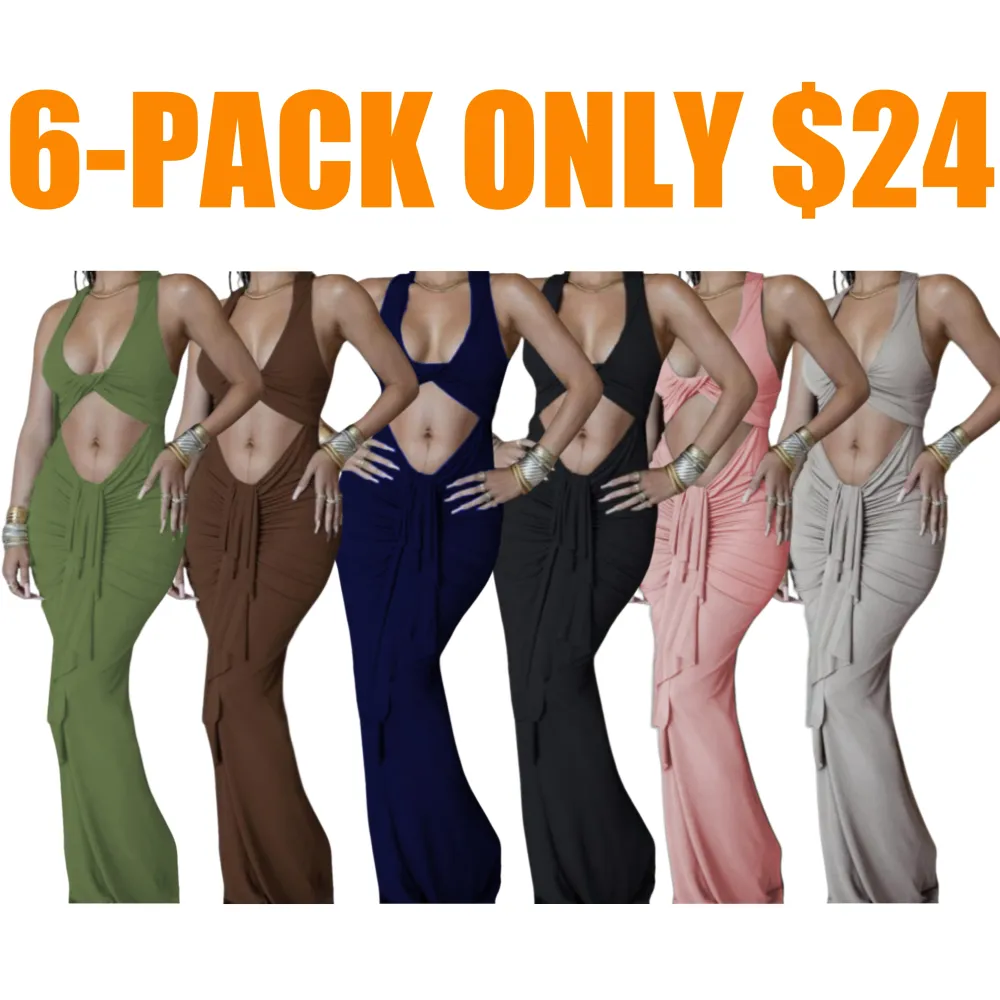 Women's twisted pleated vest dress