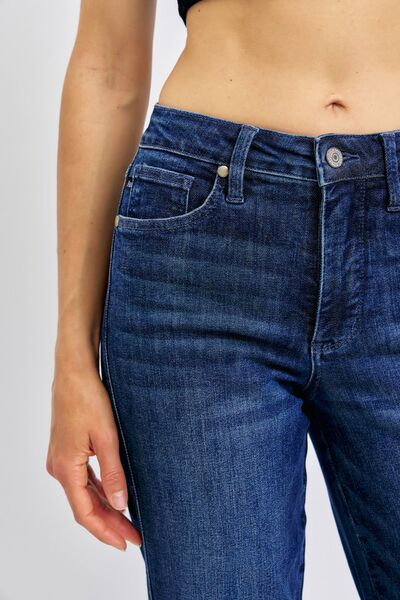 Blue Full Size Tummy Control Straight Jeans Plus Size