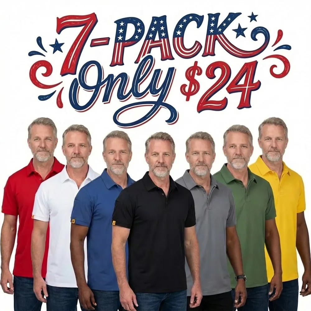 💥Order Today Get a Free Sunglasses💥 Mens Polo Shirt Short Sleeve Sports Tactical T-Shirt Athletic Golf Polos