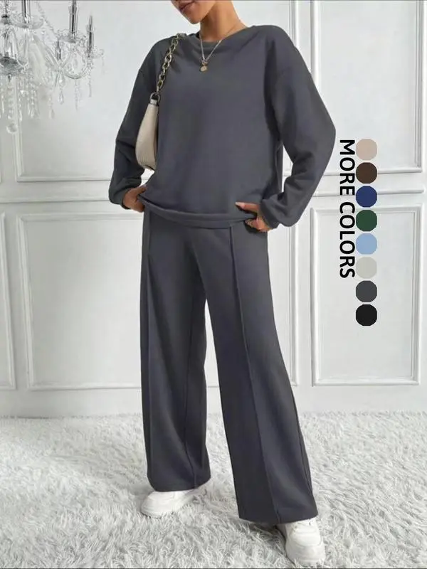 Women’s Loose-Fit Cotton Two-Piece Sweatsuit Set