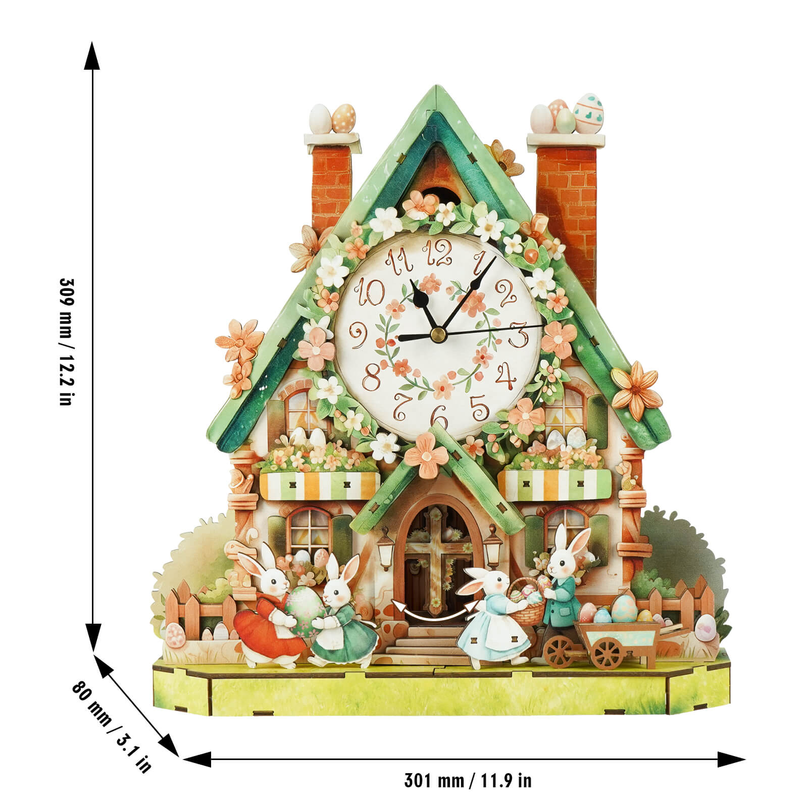 Easter Egg Hutâ€“ DIY Wooden Clock, 3D Puzzle Craft Kit