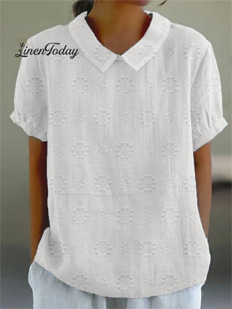 Women's Casual Cotton And Linen Shirt