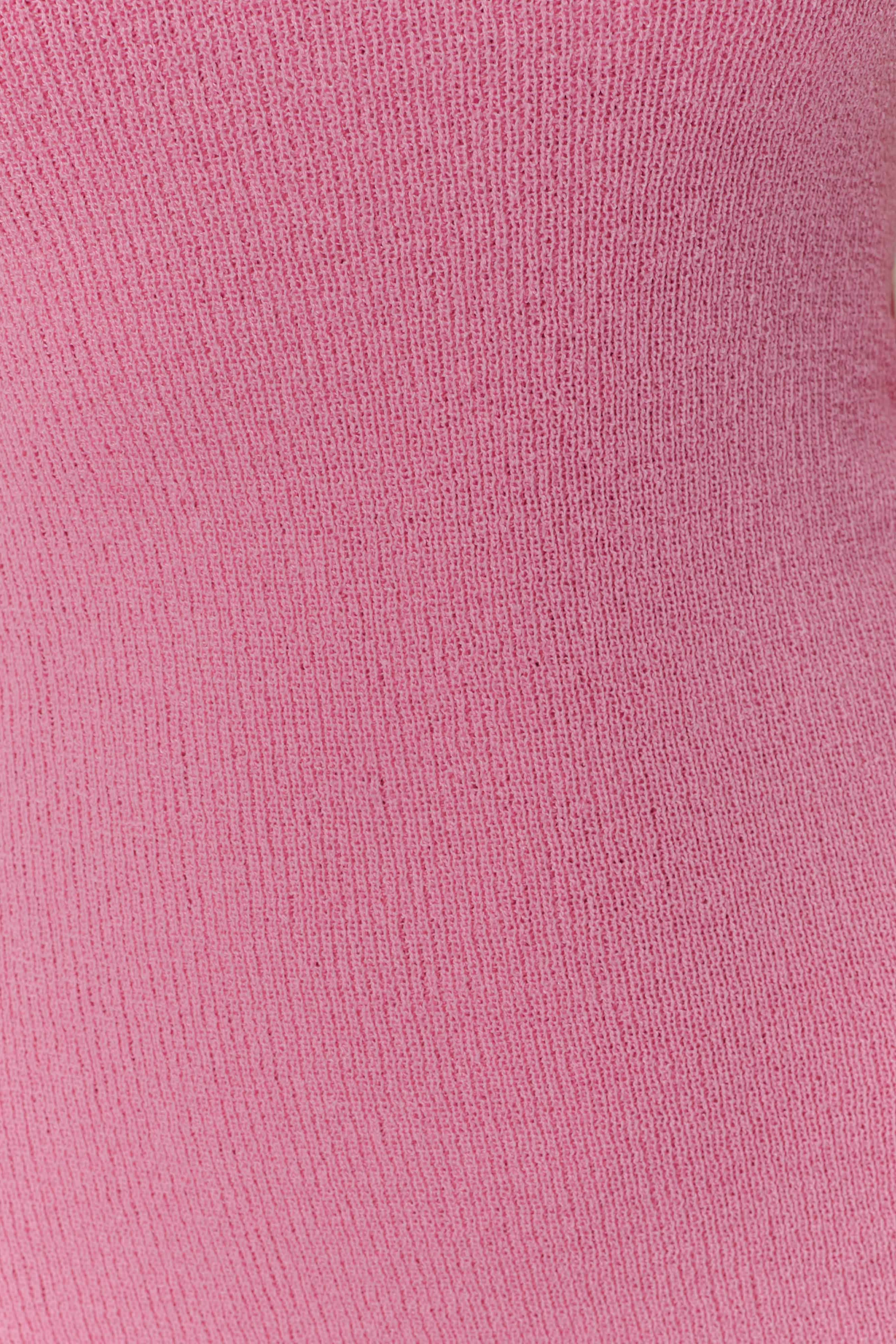 Pink Halter Knit Mini Dress