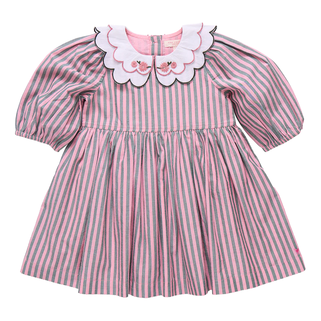 Darcy Dress Pink & Green Stripe